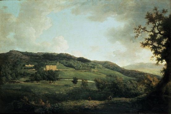 Картина маслом конца XVIII века, когда холмы были лишь частично засажены лесом