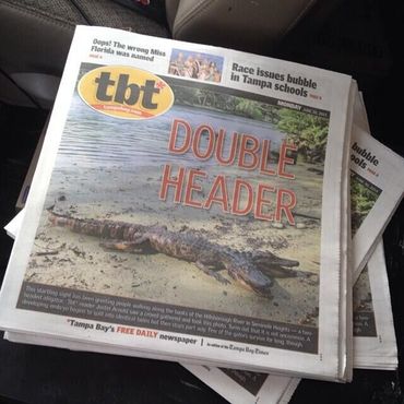 Фото двуглавого аллигатора в Tampa Bay Times 