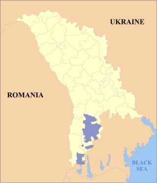 Карта 4 гагаузских анклавов внутри Молдовы 