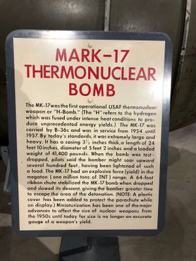 Описание самой большой водородной бомбы, выставленной в музее
