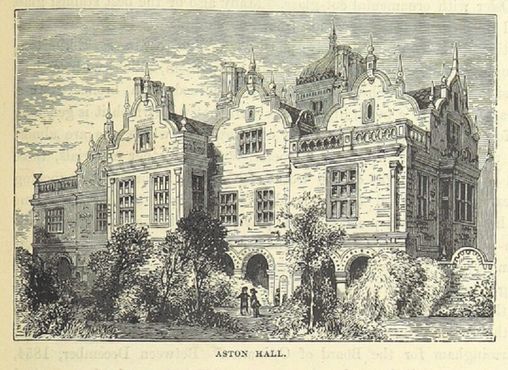 Фасад Астон-Холл, гравюра 1885 года