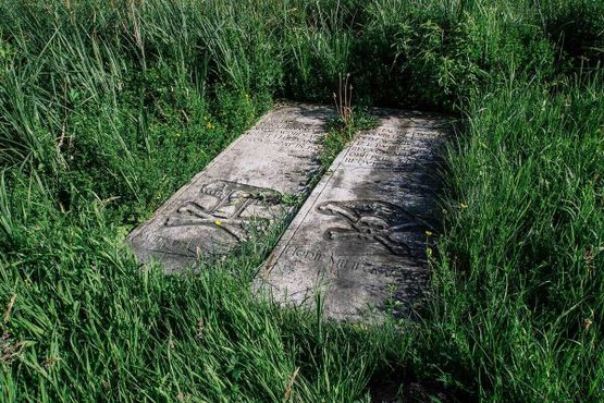 Надгробие, спрятанное в траве