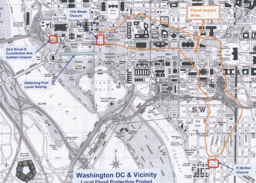 Карта затопления Вашингтона